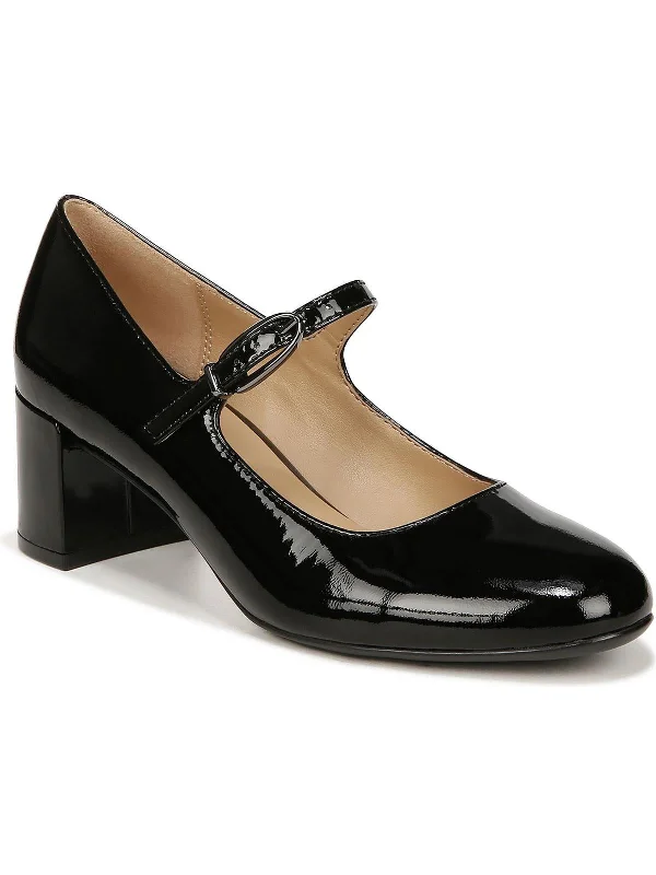 Women's mule - style stiletto heel pumps with a bow accentRenny Womens Comfort Insole Block Heel Mary Jane Heels