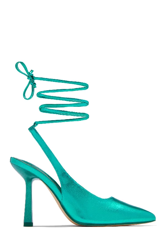 Women's padded - insole stiletto heel pumps for added comfortAzriel Lace Up Pumps - Blue Women's padded - insole stiletto heel pumps for added comfortAzriel Lace Up Pumps - Blue