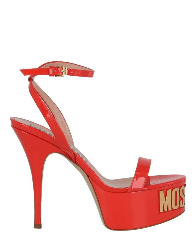 Women's stretchy stiletto heel pumps for easy on and offLogo-Letter Patent Leather Platform Pump Women's stretchy stiletto heel pumps for easy on and offLogo-Letter Patent Leather Platform Pump