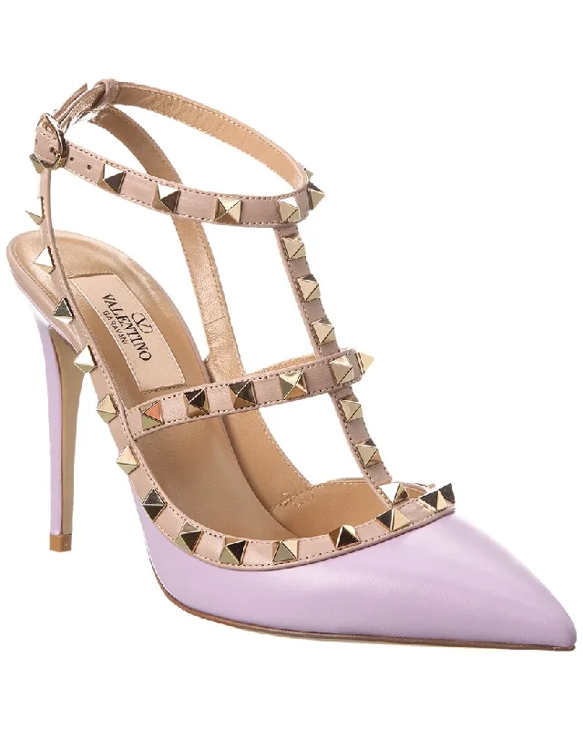 Women's mustard yellow stiletto heel pumps for a trendy pop of colorValentino Rockstud Caged 100 Leather Pump Women's mustard yellow stiletto heel pumps for a trendy pop of colorValentino Rockstud Caged 100 Leather Pump