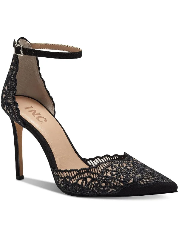 Women's wedding stiletto heel pumps with a pearl - encrusted strapKinlee Womens Ankle Pointed Toe Pumps Women's wedding stiletto heel pumps with a pearl - encrusted strapKinlee Womens Ankle Pointed Toe Pumps