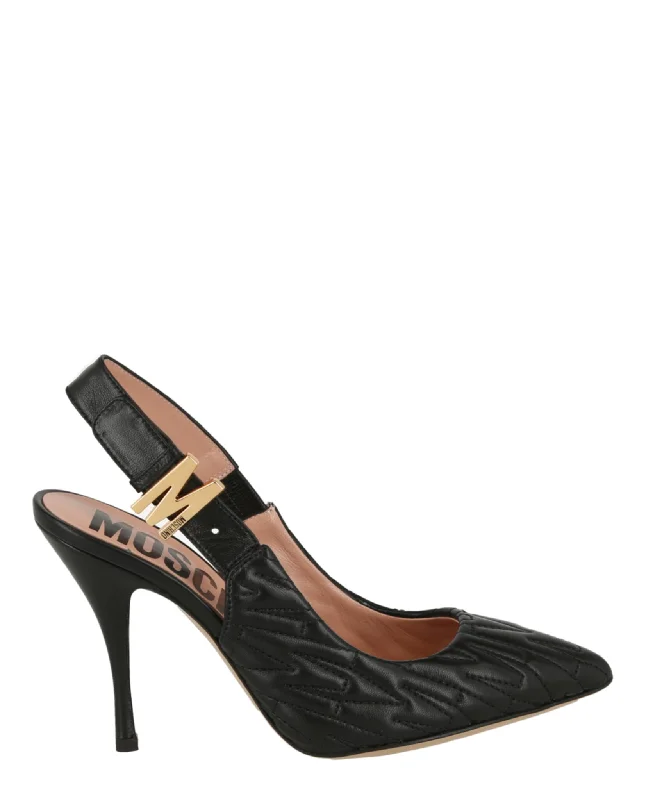 Women's shock - absorbing stiletto heel pumps for all - day wearM-Quilted Slingback Pumps Women's shock - absorbing stiletto heel pumps for all - day wearM-Quilted Slingback Pumps