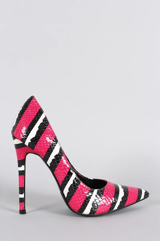 Women's arch - support stiletto heel pumps for better comfortShoe Republic LA Colorful Snake Pointy Toe Pump Women's arch - support stiletto heel pumps for better comfortShoe Republic LA Colorful Snake Pointy Toe Pump