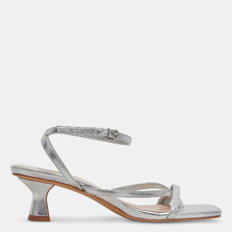 Women's office - appropriate stiletto heel pumps with a low - heel optionBaylor Heels Silver Metallic Leather Women's office - appropriate stiletto heel pumps with a low - heel optionBaylor Heels Silver Metallic Leather