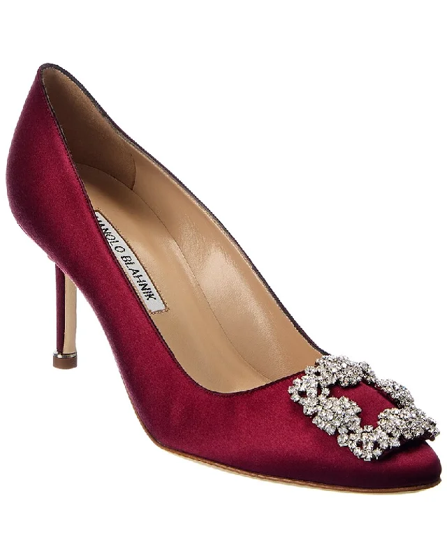 Women's hypoallergenic stiletto heel pumps for sensitive skinManolo Blahnik Hangisi 70 Satin Pump Women's hypoallergenic stiletto heel pumps for sensitive skinManolo Blahnik Hangisi 70 Satin Pump