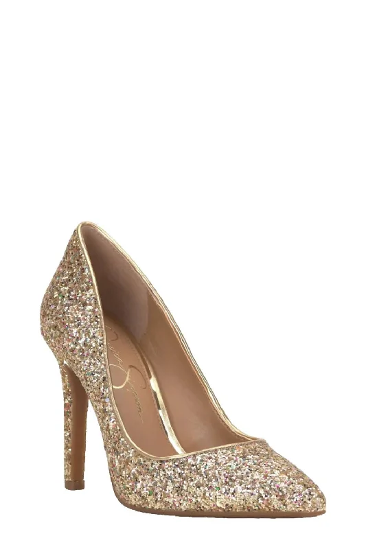 Women's burgundy stiletto heel pumps for a sophisticated appearanceCassani Pumps In Party Gold