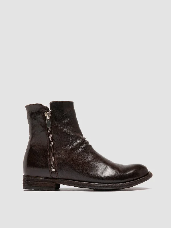 Waterproof Women's Loafers in Black for Rainy DaysLEXIKON 097 - Brown Leather Booties Waterproof Women's Loafers in Black for Rainy DaysLEXIKON 097 - Brown Leather Booties