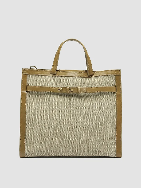 Women's Embroidered Floral Pattern Loafers in Beige for a Spring - Inspired OutfitSADDLE 015 - Beige Leather and Linen Handle Bag Women's Embroidered Floral Pattern Loafers in Beige for a Spring - Inspired OutfitSADDLE 015 - Beige Leather and Linen Handle Bag