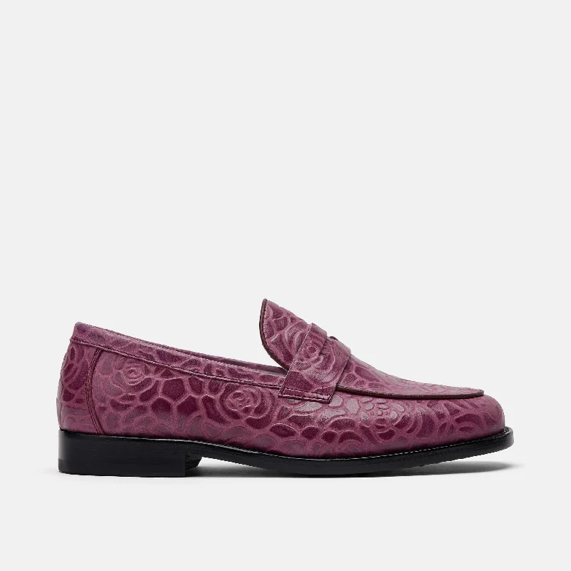Orthopedic Women's Loafers with Arch Support in Brown for Foot HealthMs. Calum Grape Floral Leather Penny Loafers Orthopedic Women's Loafers with Arch Support in Brown for Foot HealthMs. Calum Grape Floral Leather Penny Loafers