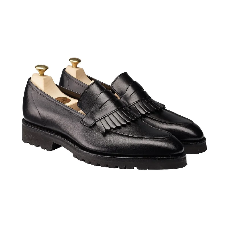 Women's Geometric - Patterned Loafers in Multicolor for a Fashion - Forward LookJulia Black Calf Women's Geometric - Patterned Loafers in Multicolor for a Fashion - Forward LookJulia Black Calf