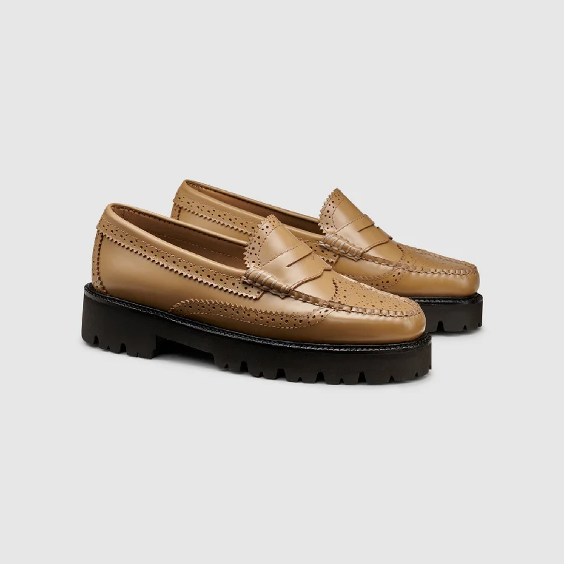 Sustainable Women's Recycled Material Loafers in Gray for Eco - Conscious ShoppersWOMENS WHITNEY BROGUE SUPER LUG WEEJUNS LOAFER