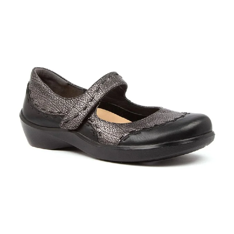 Slip - Resistant Women's Rubber - Sole Loafers in Navy for Wet ConditionsZiera Shoes Women's Gummibear Mary Jane - Black Antique Pewter Leather Slip - Resistant Women's Rubber - Sole Loafers in Navy for Wet ConditionsZiera Shoes Women's Gummibear Mary Jane - Black Antique Pewter Leather