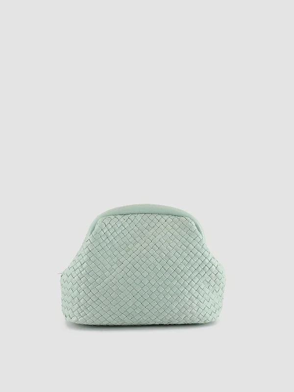 Sustainable Women's Recycled Material Loafers in Gray for Eco - Conscious ShoppersHELEN 10 Mignon - Green Leather Clutch Bag