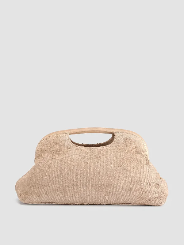 Women's Metallic Foil - Finish Loafers in Gold for a Glamorous Night OutHELEN 02 - Taupe Leather Clutch Bag