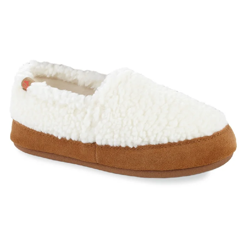 Women's Leather Slippers with a Hand - Stitched Design in Burgundy for DurabilityWomen's Acorn® Moc Slippers with Cloud Cushion® Comfort