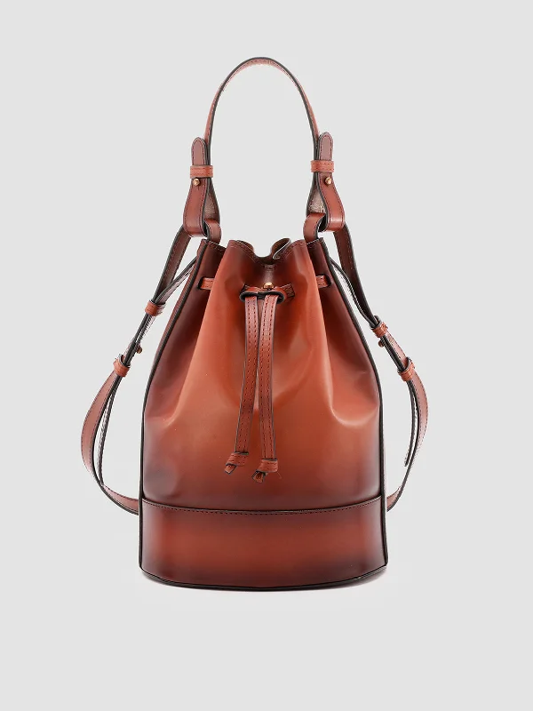 Waterproof Women's Loafers in Black for Rainy DaysSADDLE 08 - Brown Leather Bucket Bag Waterproof Women's Loafers in Black for Rainy DaysSADDLE 08 - Brown Leather Bucket Bag