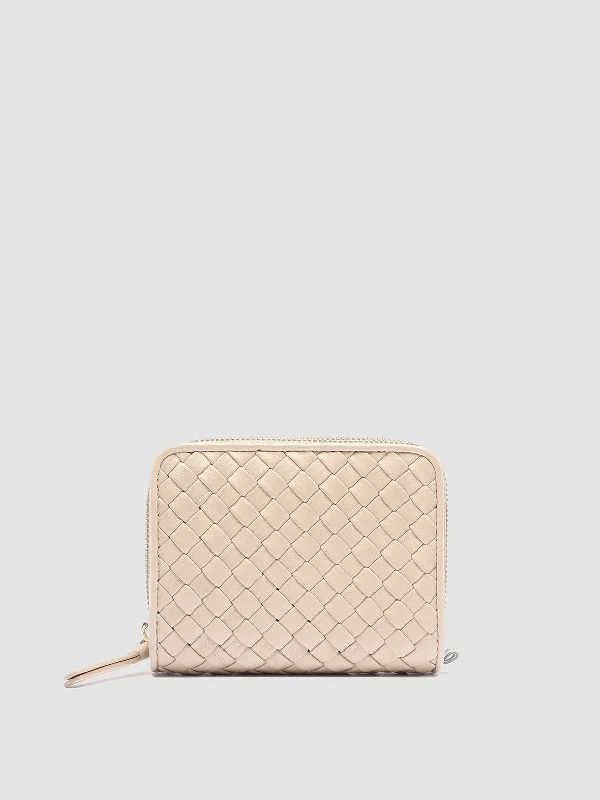 Women's Embroidered Floral Pattern Loafers in Beige for a Spring - Inspired OutfitJULIET 102 - Ivory Woven Leather Zip-Around Wallet Women's Embroidered Floral Pattern Loafers in Beige for a Spring - Inspired OutfitJULIET 102 - Ivory Woven Leather Zip-Around Wallet