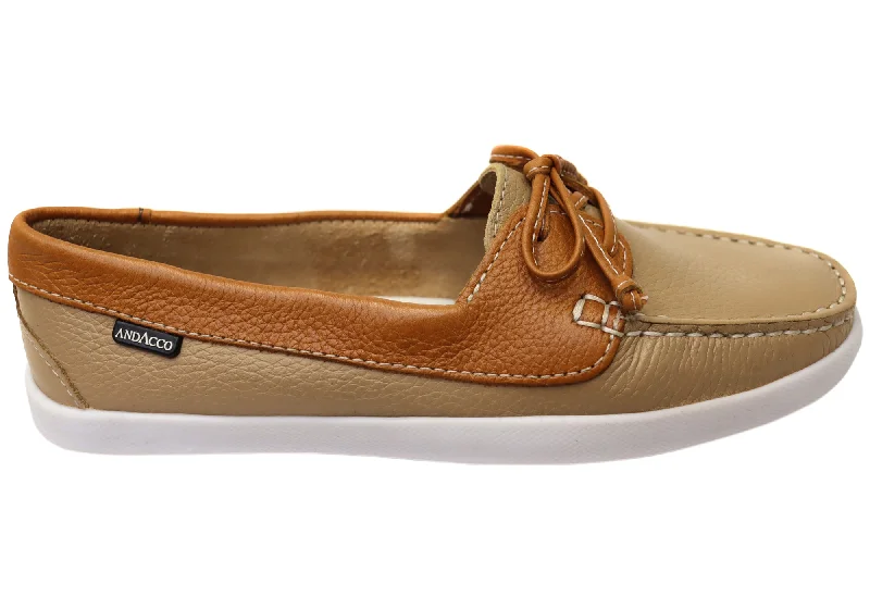 Women's Embroidered Floral Pattern Loafers in Beige for a Spring - Inspired Outfit Andacco Ida Womens Comfortable Leather Casual Loafers Made In Brazil