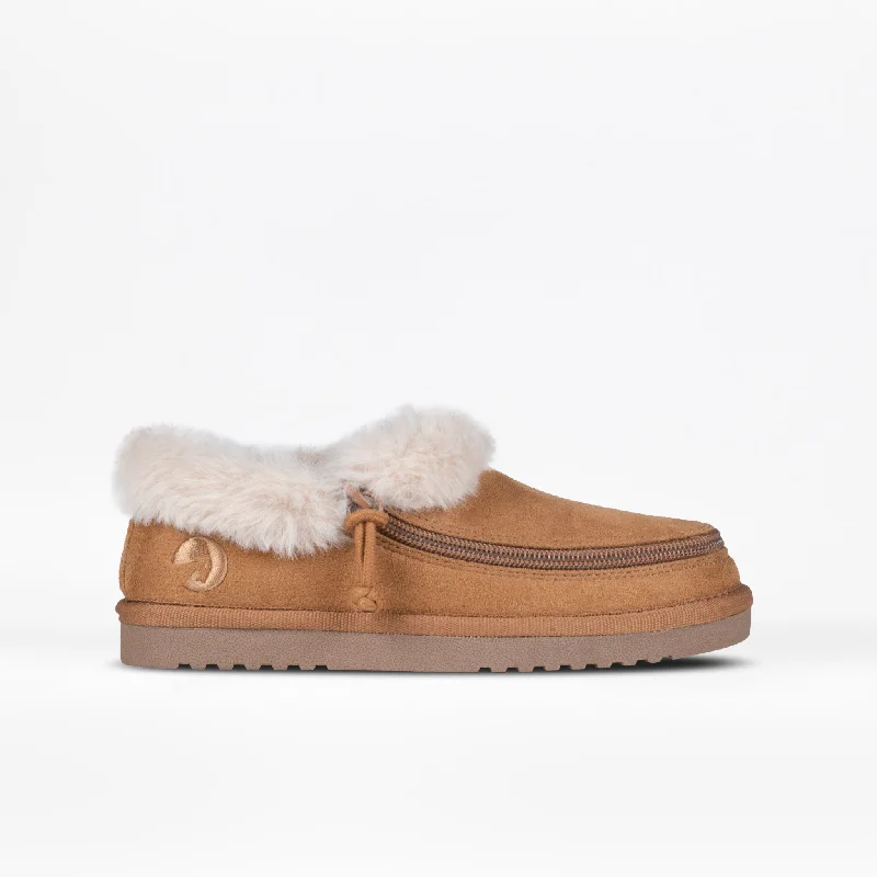 Women's Slippers with a Built - in Heel in Black for a Slightly Elevated Look Chestnut BILLY Cozy Slipper