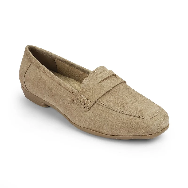 Women's Fur - Lined Loafers in Tan for a Cozy Winter Option Tresmode Suave Beige Women's Casual Loafers