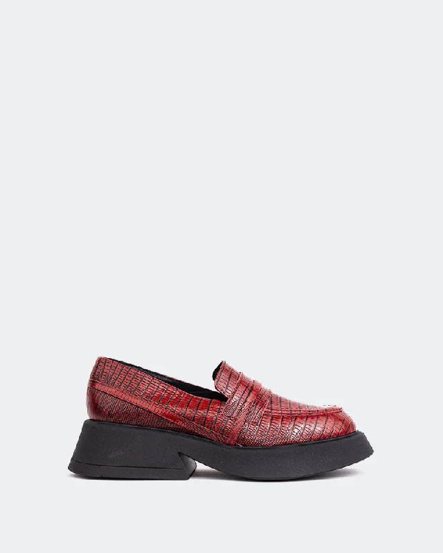 Women's Premium Leather Tassel Loafers in Dark Brown for a Classic Office Look Felix Red Leather