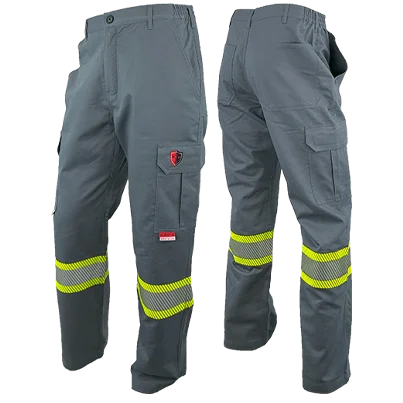 Atlas AR/FR Grey Cargo Pants W/ 4" Striping 4054GR