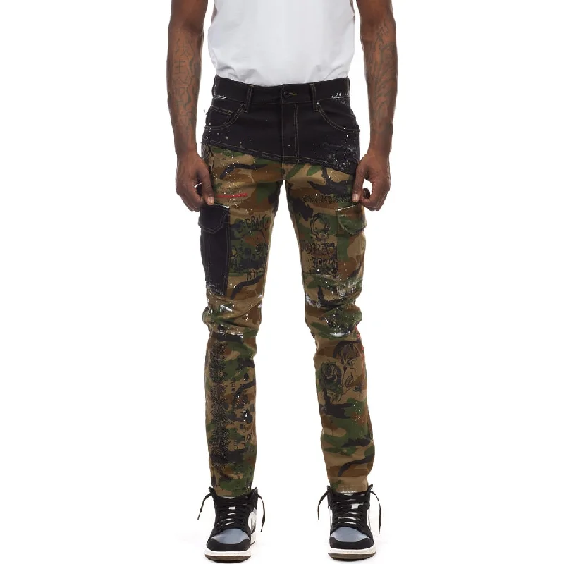 Doodle Fashion Twill Pants - Wood Camo