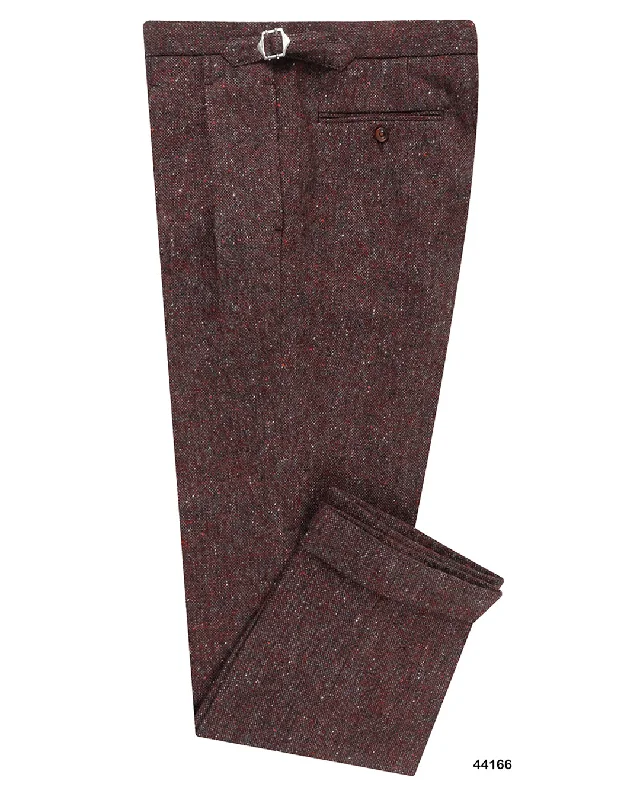 Molloy Plain Donegal Tweed Pants - Maroon