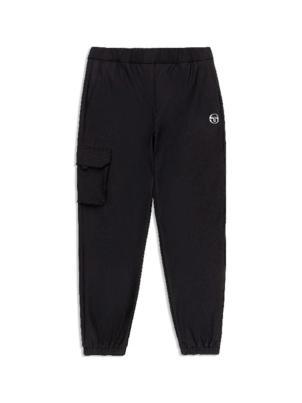 Woven Cargo Jogger Pants- Black