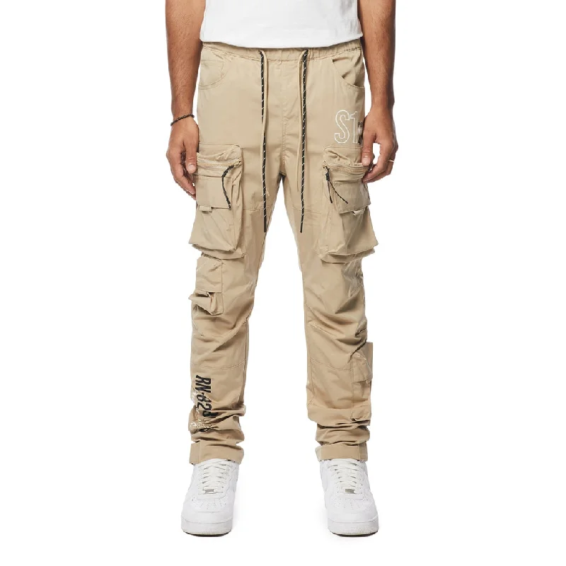 Utility Windbreaker Cargo Pants - Khaki