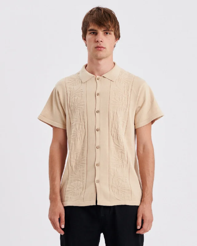 Access Knit Shirt - Oatmeal