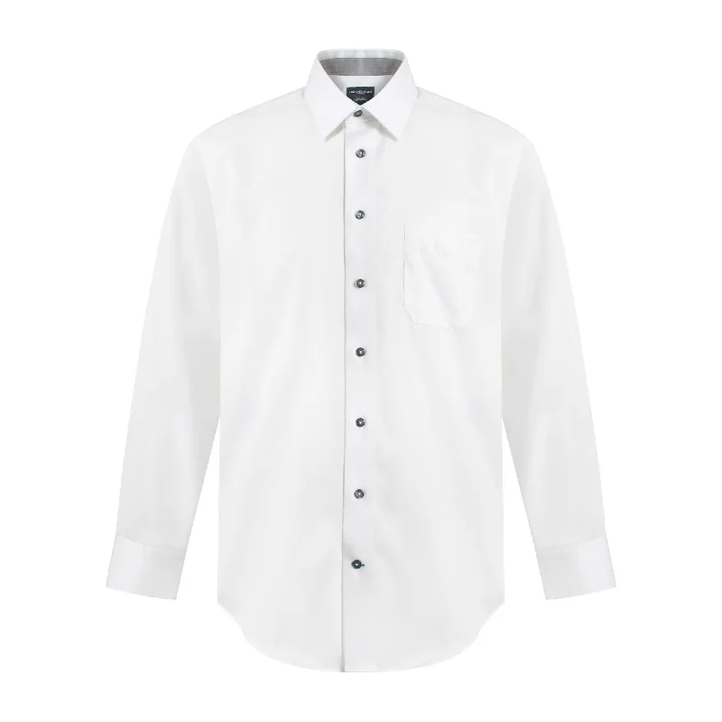 Leo Chevalier 100% Cotton White Dress Shirt - 225121 0198/0199