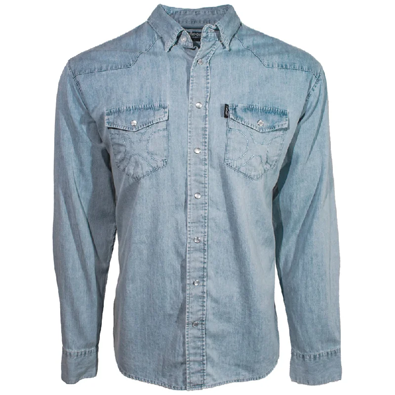 Men's Chambray Denim Long Sleeve Shirt