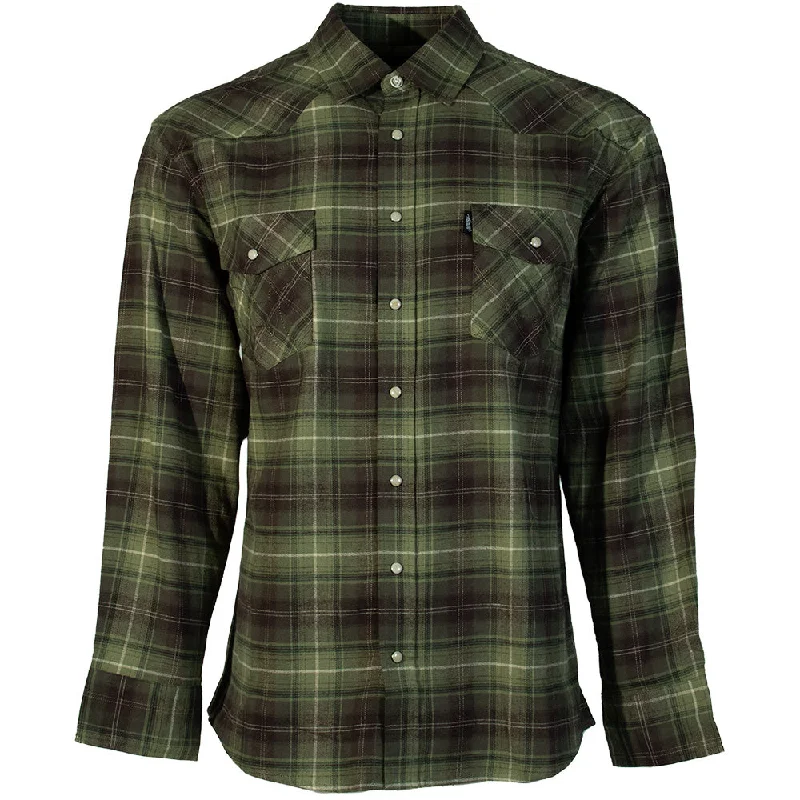 "Men's Flannels" Green/Brown w/Pearl Snaps