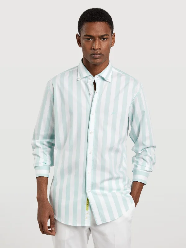 Respekt slim fit candy stripes oxford shirt