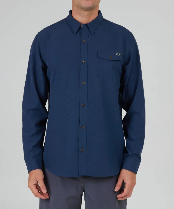 Skipper Perf L/S Tech Woven - Navy