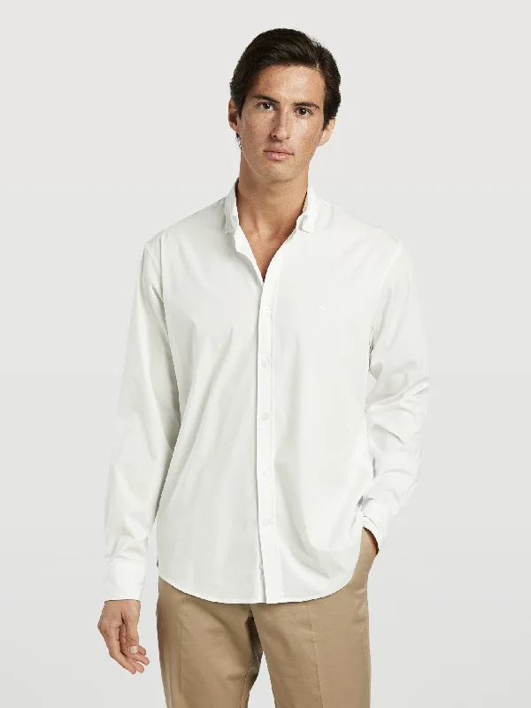 Timeless essential regular fit plain garment dye poplin shirt