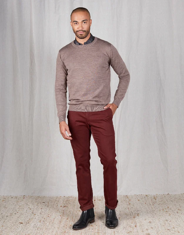 Soho Burgundy Twill Chinos