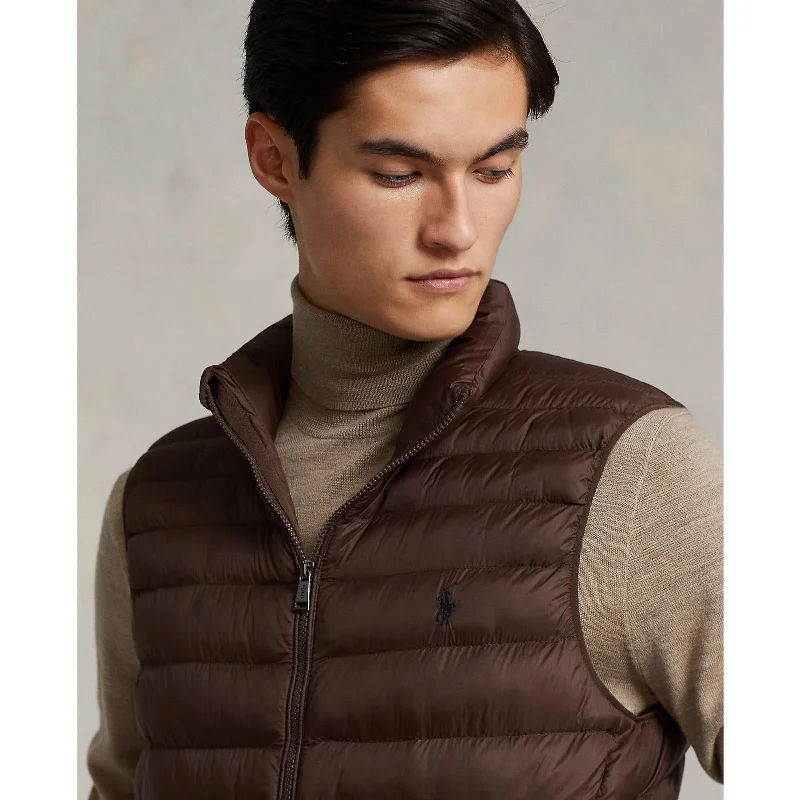 Packable Puffer Vest - Dark Brown