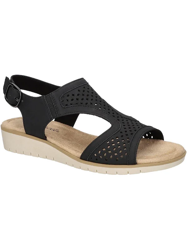 Elastic - Strap Women's Sandals with a Padded Toe in Teal for Easy On - and - OffAlba Womens Buckle Faux Leather Wedge Sandals Elastic - Strap Women's Sandals with a Padded Toe in Teal for Easy On - and - OffAlba Womens Buckle Faux Leather Wedge Sandals