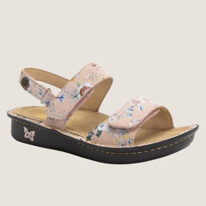 Women's Sandals with a Floral - Printed Upper in Pink for a Feminine Spring LookWomen's Sandals with a Floral - Printed Upper in Pink for a Feminine Spring LookAlegria Verona Sandal
