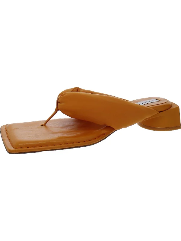 Women's Flat Slide Sandals with a Memory Foam Insole in White for All - Day ComfortAnais Womens Square Toe Slip On Flip-Flops