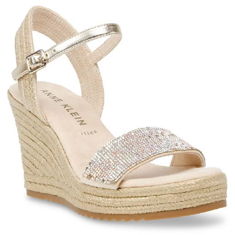Women's Sandals with a Wedge Heel and a Tassel Detail in Orange for a Trendy LookWomen's Sandals with a Wedge Heel and a Tassel Detail in Orange for a Trendy LookAnne Klein Womens Wella Rhinestone Ankle Strap Platform Sandals