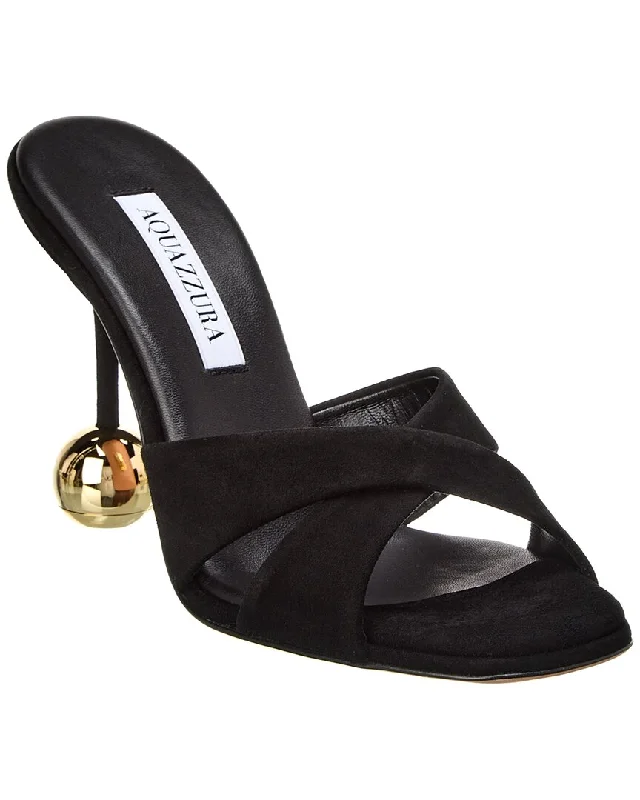 Women's Sandals with a Glitter - Coated Strap in Gold for a Sparkly Summer OutfitWomen's Sandals with a Glitter - Coated Strap in Gold for a Sparkly Summer OutfitAquazzura Darling 95 Suede Sandal