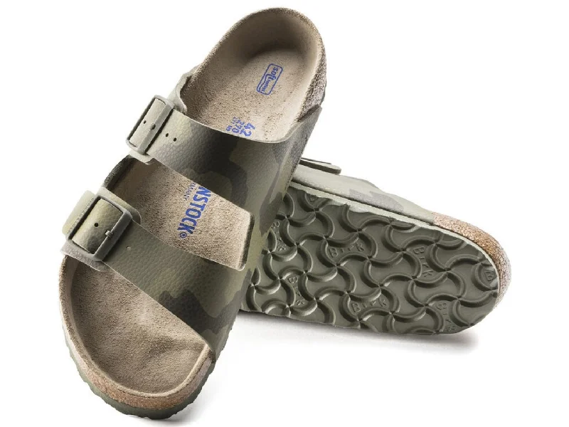 Elastic - Strap Women's Sandals with a Padded Toe in Teal for Easy On - and - OffBirkenstock: Arizona SFB Desert Soil in Camo Green Elastic - Strap Women's Sandals with a Padded Toe in Teal for Easy On - and - OffBirkenstock: Arizona SFB Desert Soil in Camo Green
