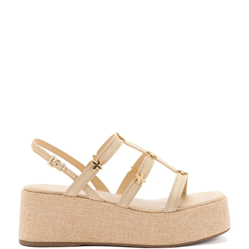 Adjustable Strap Women's Sandals with a Padded Heel in Pink for a Custom FitHarmony Flatform Sandal In Beige Raffia