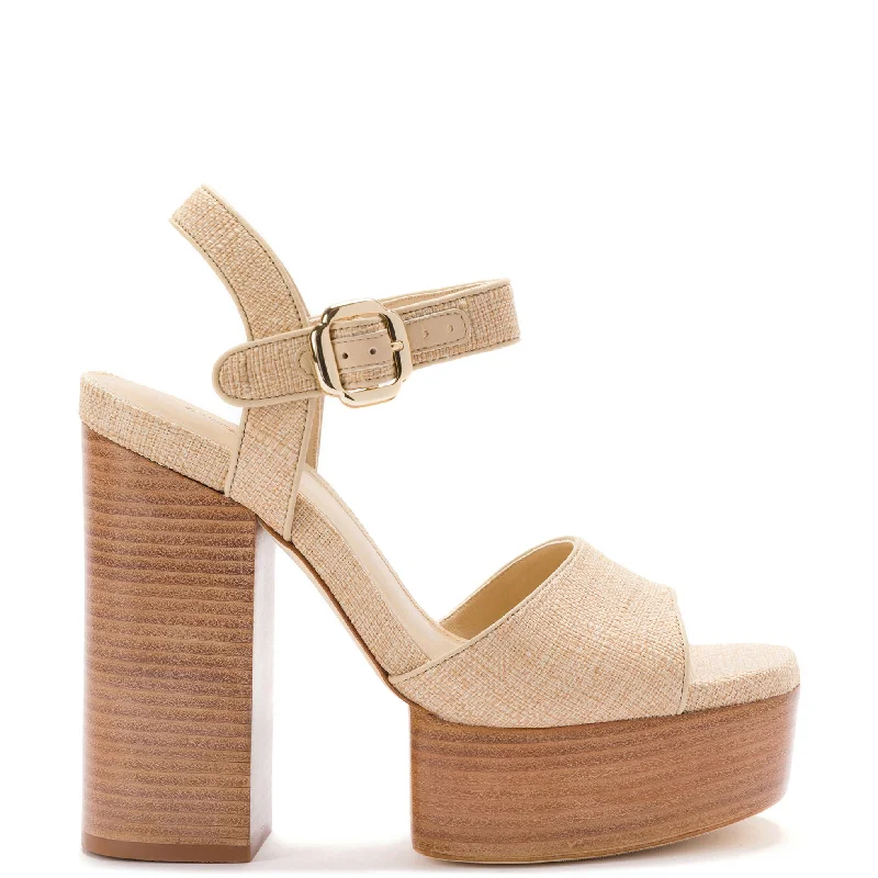 Women's Ankle - Strap Sandals with a Block Heel in Red for a Sophisticated StyleVanessa Platform Sandal In Beige Raffia Women's Ankle - Strap Sandals with a Block Heel in Red for a Sophisticated StyleVanessa Platform Sandal In Beige Raffia