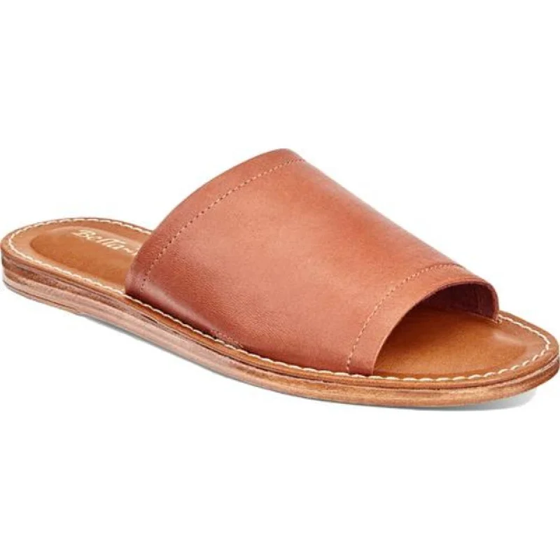 Women's Cork - Soled Espadrille Sandals with a Rope - Trimmed Upper in Navy for a Summer VibeWomen's Cork - Soled Espadrille Sandals with a Rope - Trimmed Upper in Navy for a Summer VibeBella Vita Womens Ros-Italy Leather Flat Slide Sandals