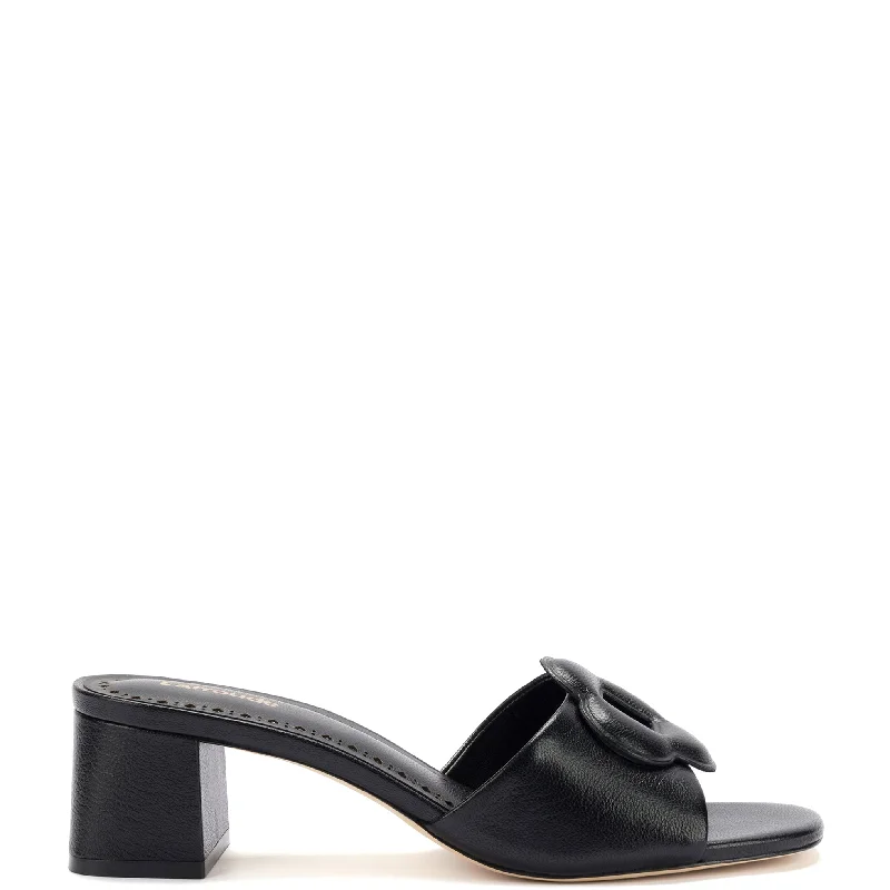 Adjustable Strap Women's Sandals with a Padded Heel in Pink for a Custom FitFlora Mule In Black Leather