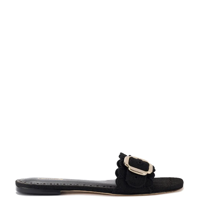Plus Size Women's Wide - Width Platform Sandals in Black for Added Comfort and HeightIvy Broderie Flat Mule In Black Raffia Plus Size Women's Wide - Width Platform Sandals in Black for Added Comfort and HeightIvy Broderie Flat Mule In Black Raffia
